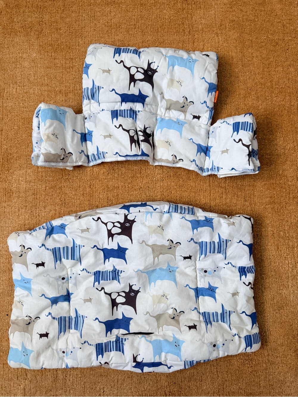 Stokke Tripp Trapp high chair cushions - blue and white animal print